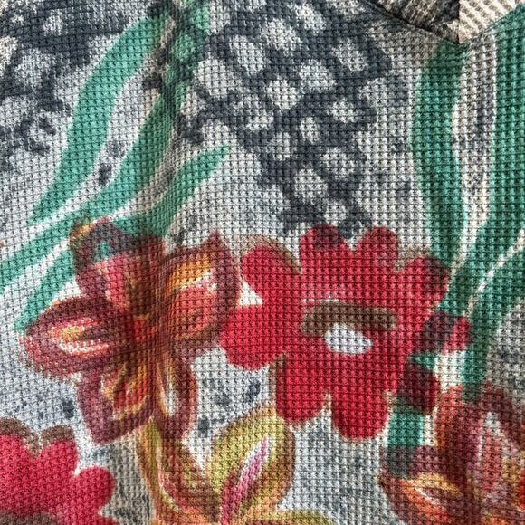 Winter Sun Floral Patterned cotton knit medium tunic Top - Picture 4 of 6